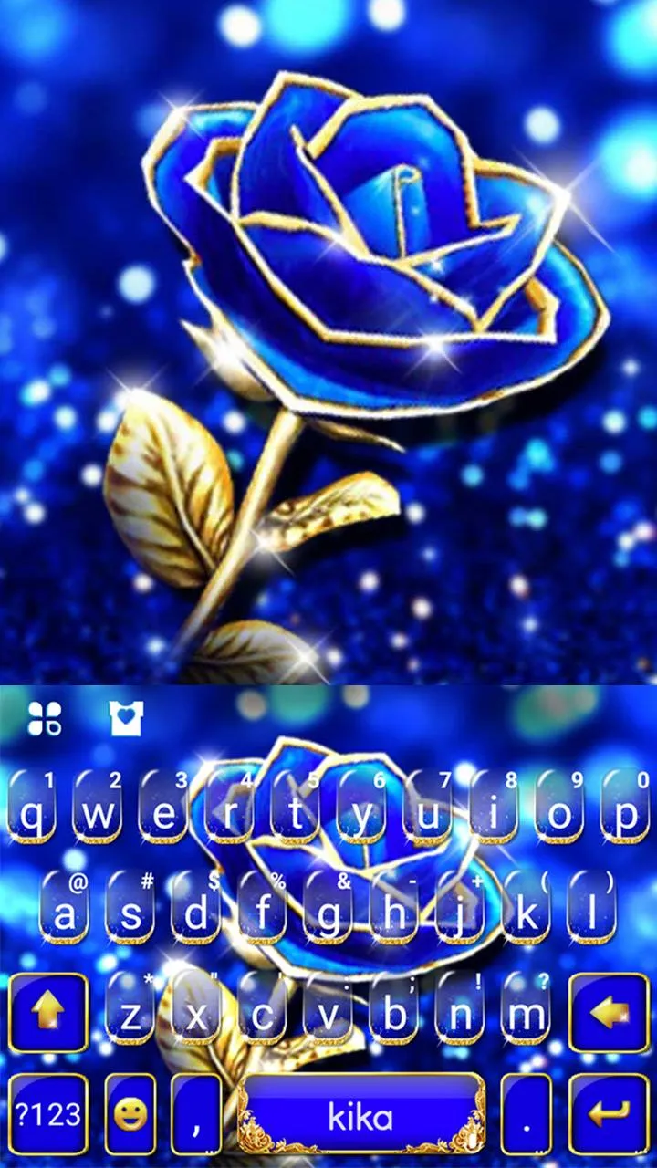 Gold Blue Rose Crystal Keyboar | Indus Appstore | Screenshot