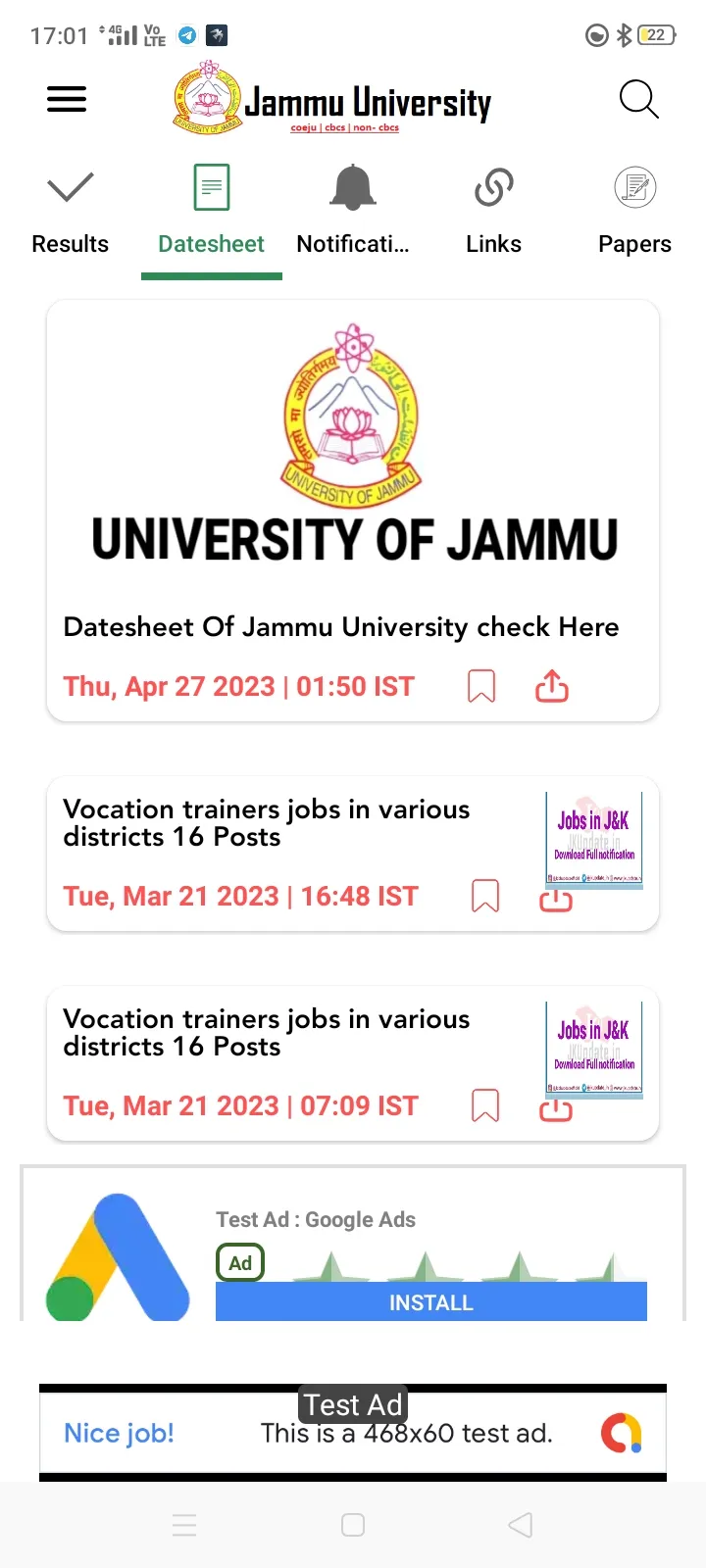 University of Jammu - update | Indus Appstore | Screenshot