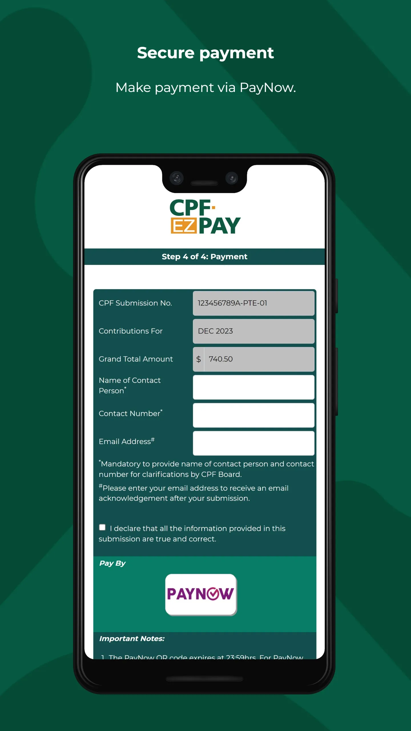 CPF EZPay Mobile | Indus Appstore | Screenshot