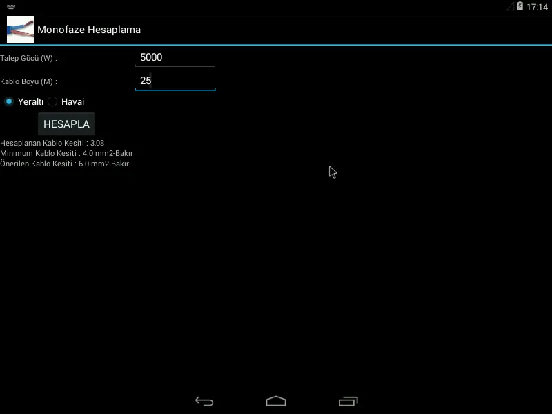 LV Cable Section Calculation | Indus Appstore | Screenshot