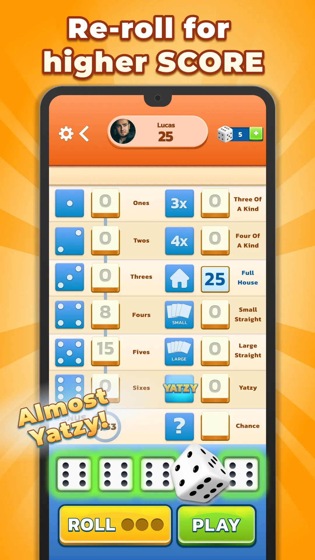 Yatzy - Fun Classic Dice Game | Indus Appstore | Screenshot