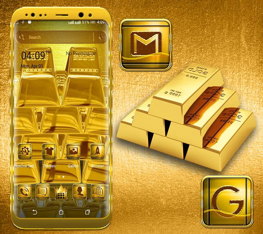 Golden Bricks Launcher Theme | Indus Appstore | Screenshot