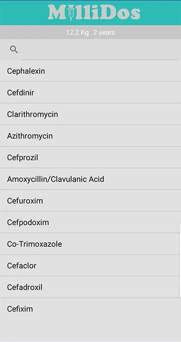 Millidos - Pediatric Drug Dosages | Indus Appstore | Screenshot