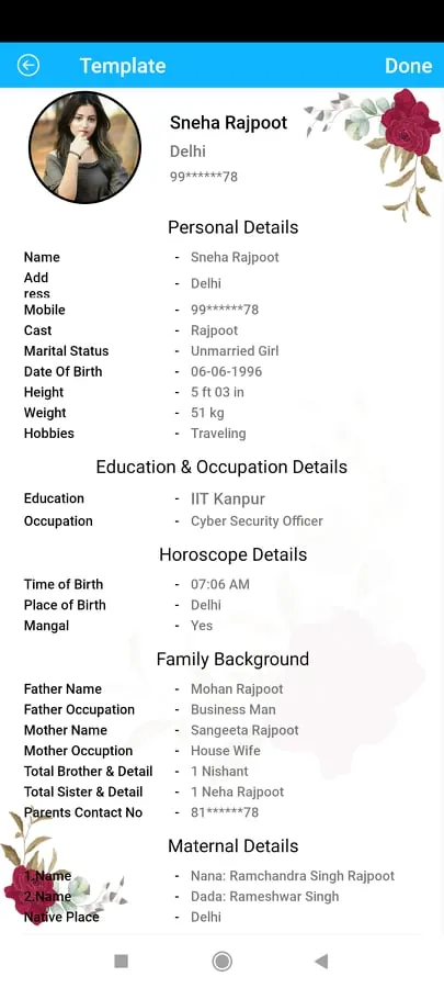 ShubhLabh Shaadi BioData Maker | Indus Appstore | Screenshot