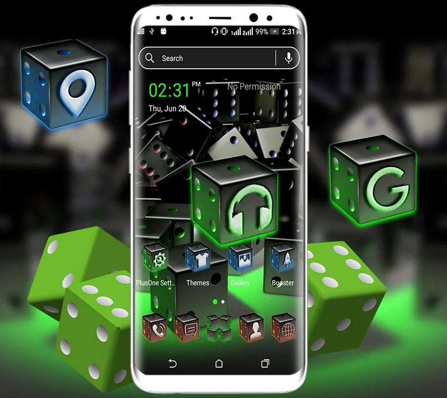 3D Dice Neon Launcher Theme | Indus Appstore | Screenshot