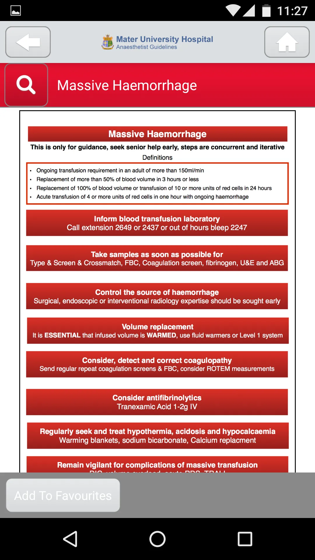 Mater Anaesthetist Guidelines | Indus Appstore | Screenshot