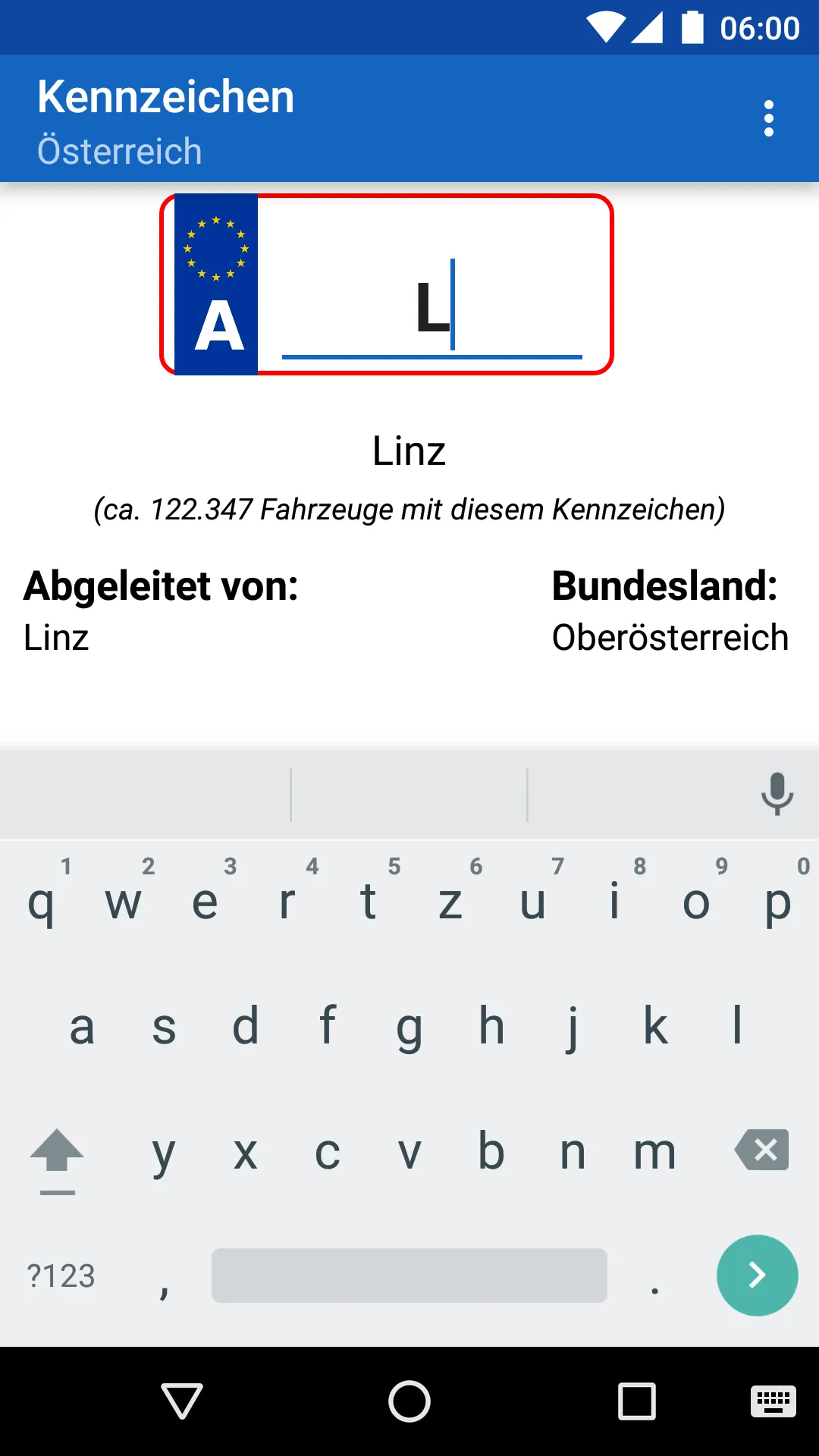 Kennzeichen Deutschland | Indus Appstore | Screenshot