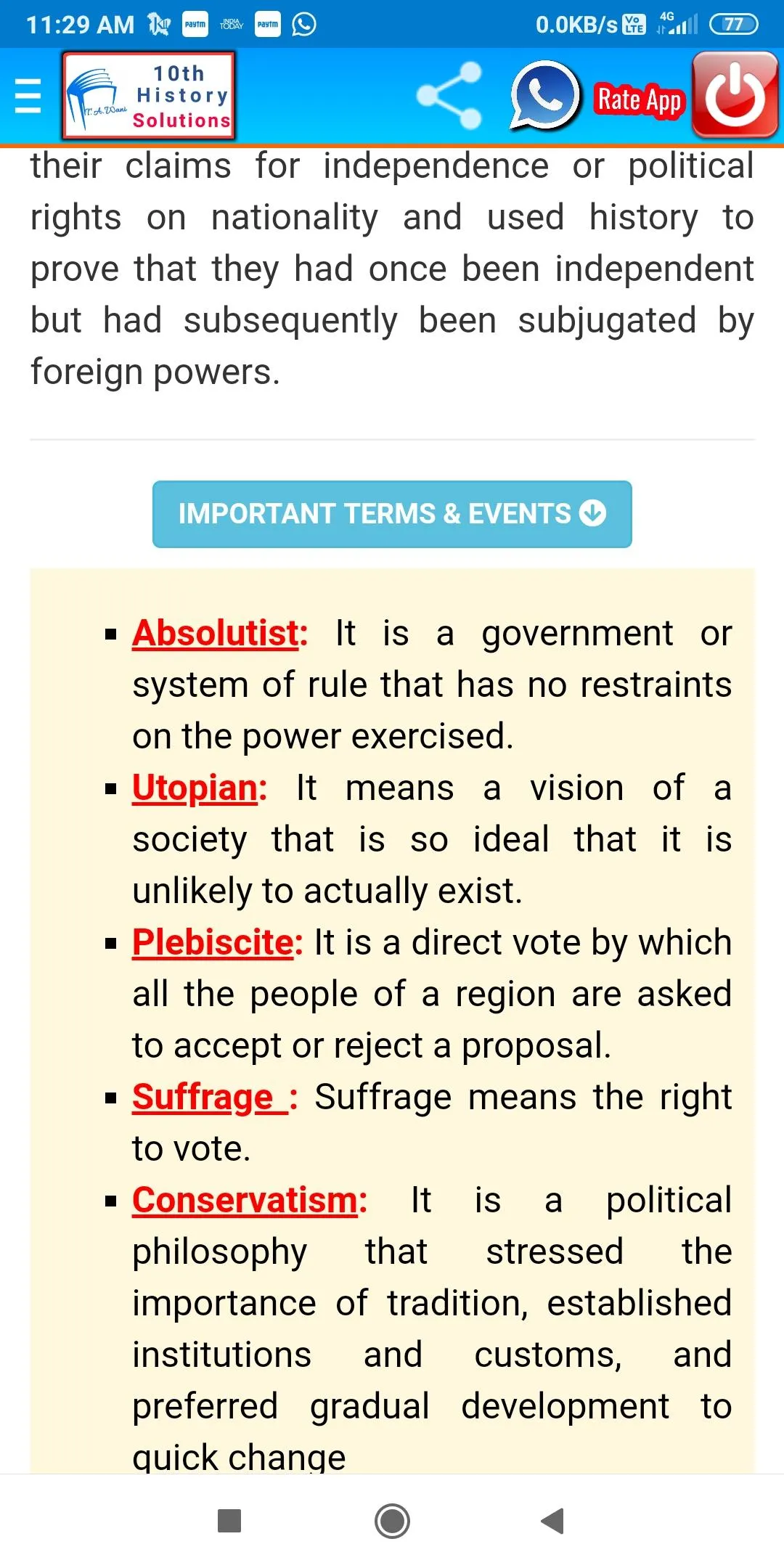 10th History Solutions | Indus Appstore | Screenshot