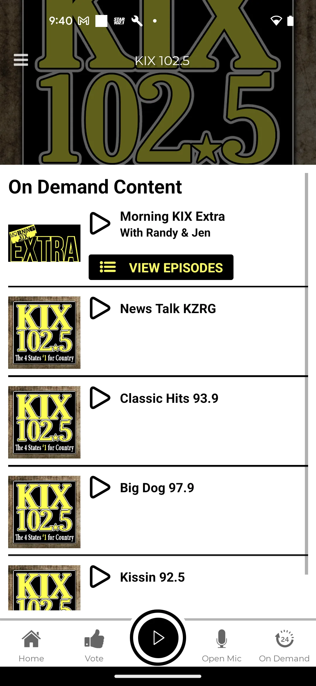 KIX 102.5 | Indus Appstore | Screenshot