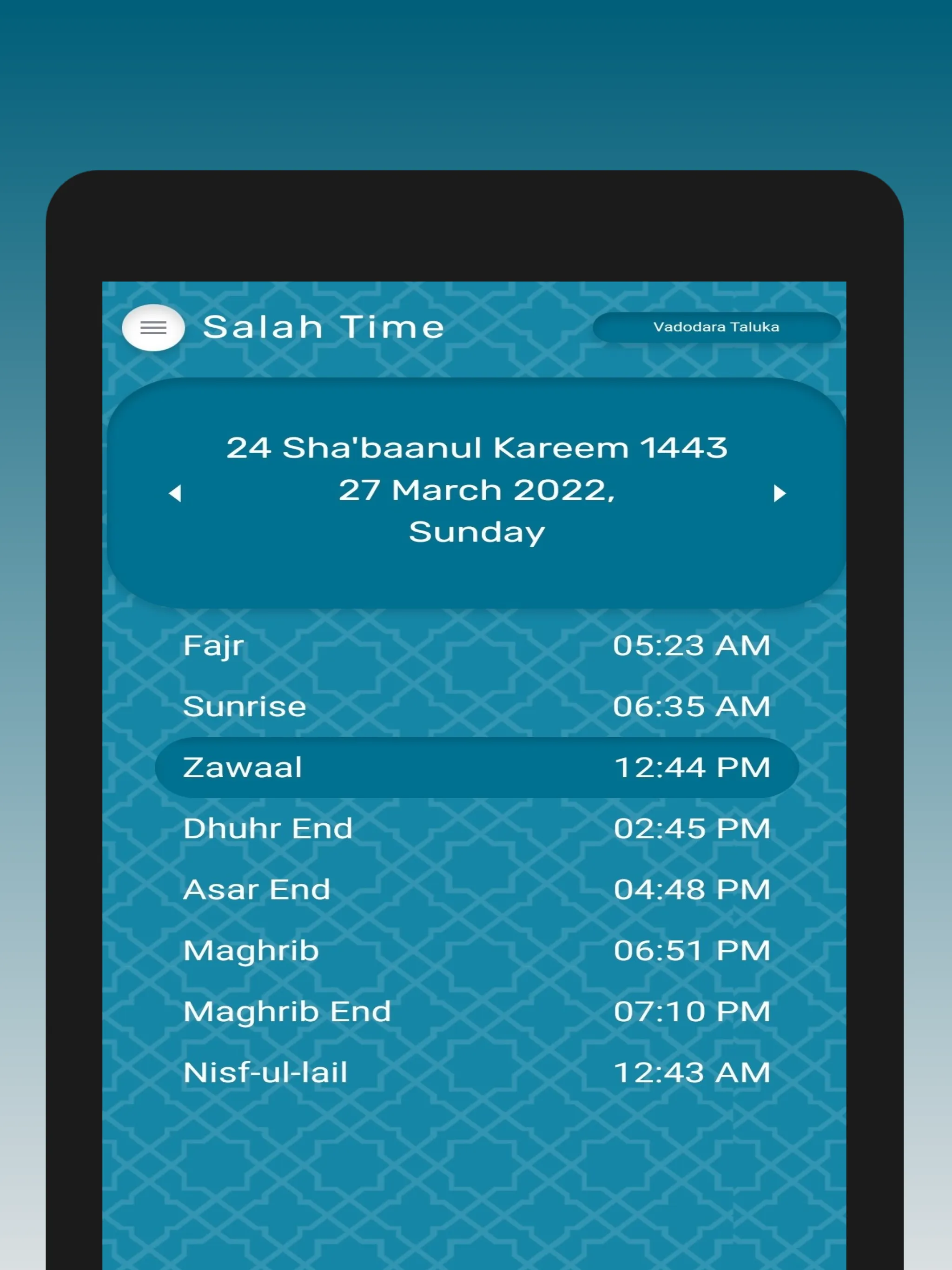 Hijri Salah App (Fatimid) | Indus Appstore | Screenshot