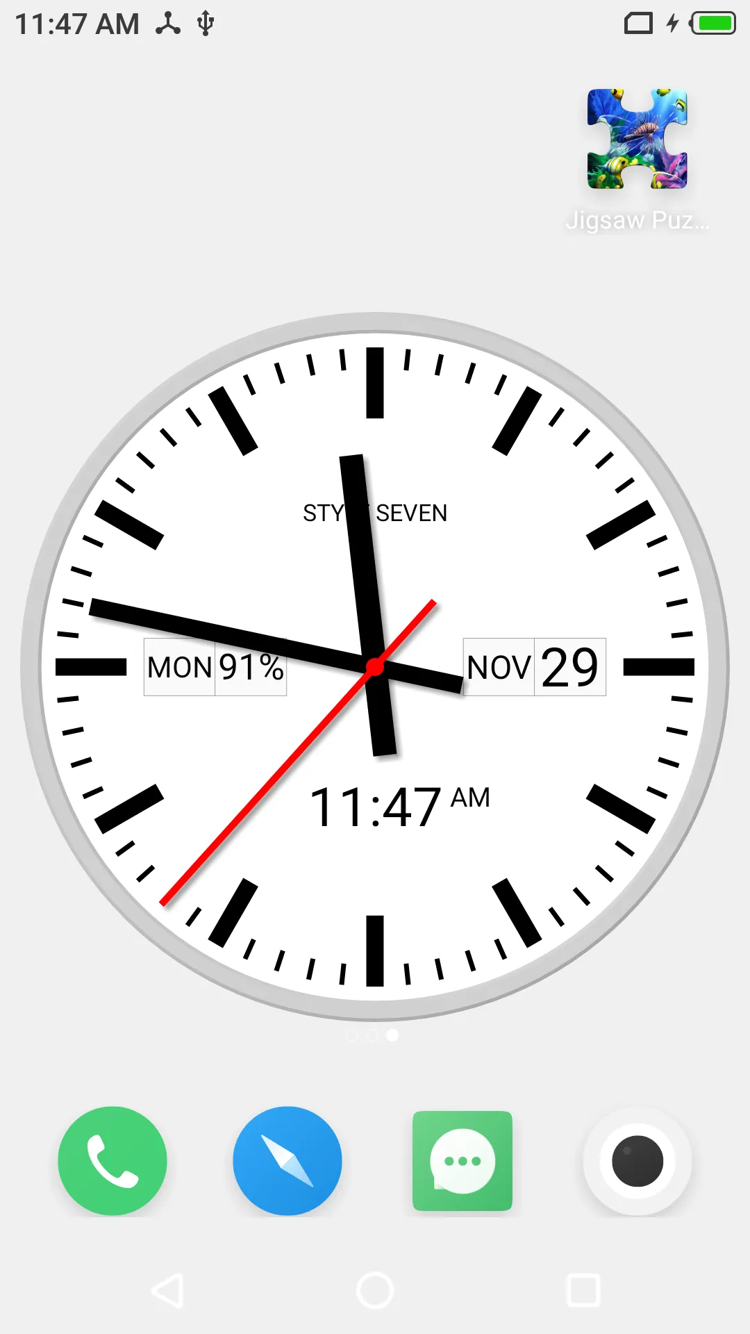 White Analog Clock-7 | Indus Appstore | Screenshot