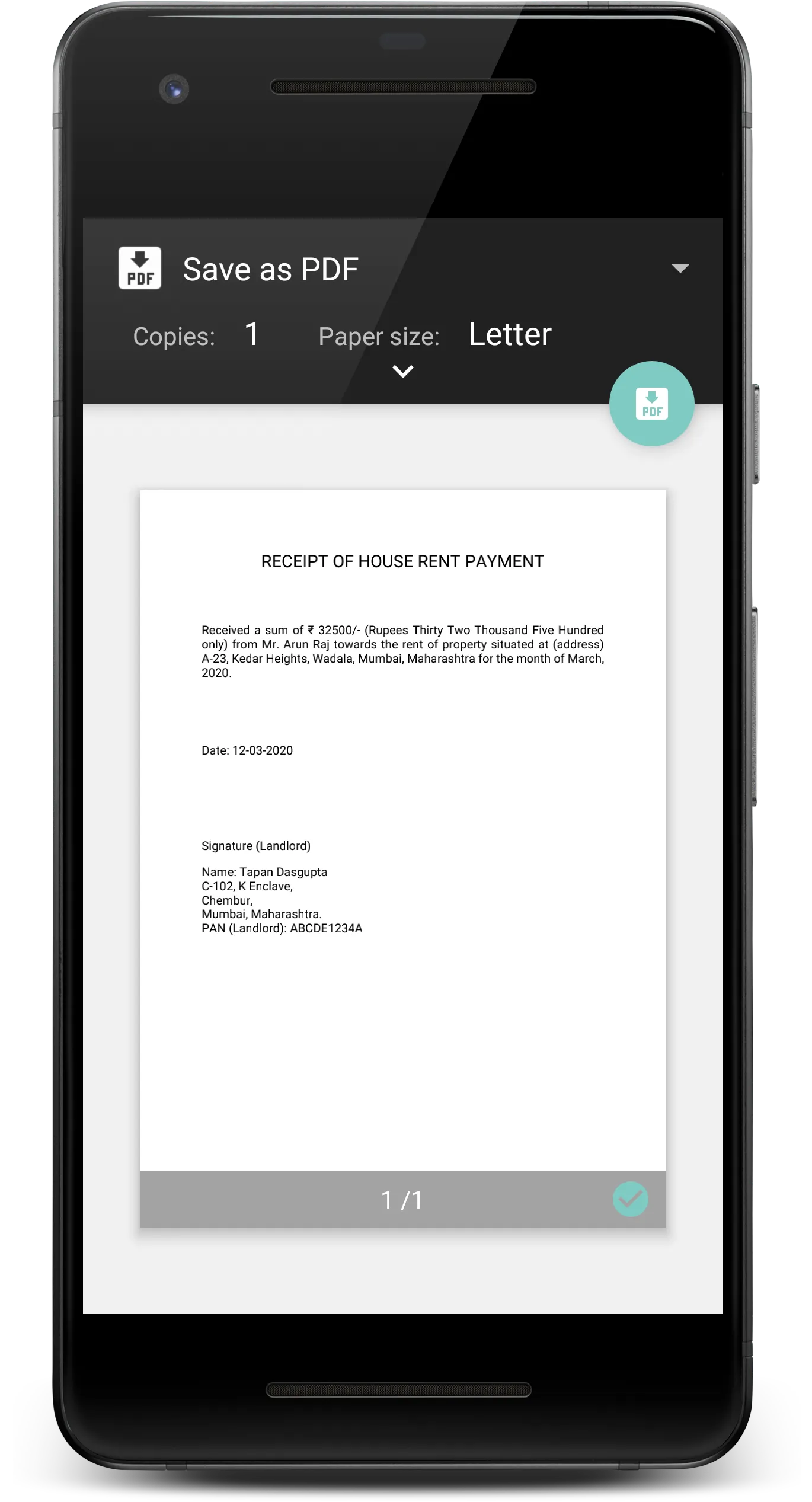 Rent Receipt: Create, Generate | Indus Appstore | Screenshot