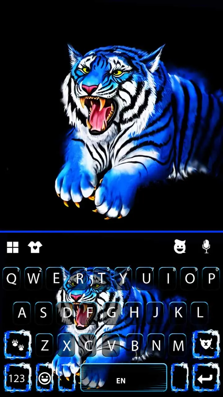 Roaring Neon Tiger Keyboard Ba | Indus Appstore | Screenshot