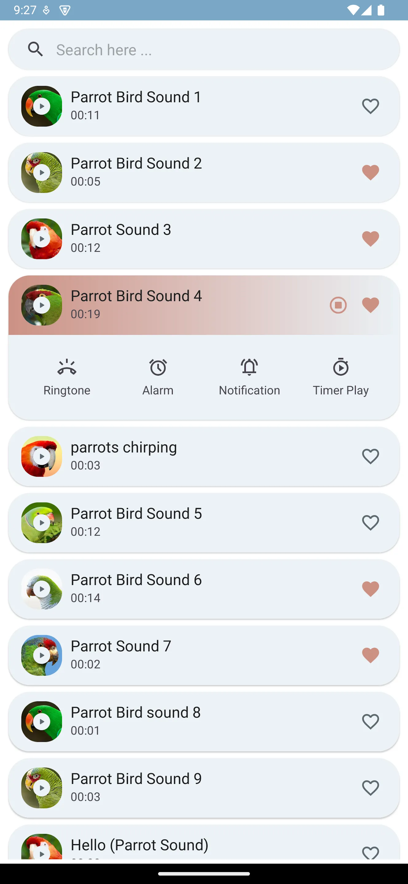 Parrot sounds! | Indus Appstore | Screenshot