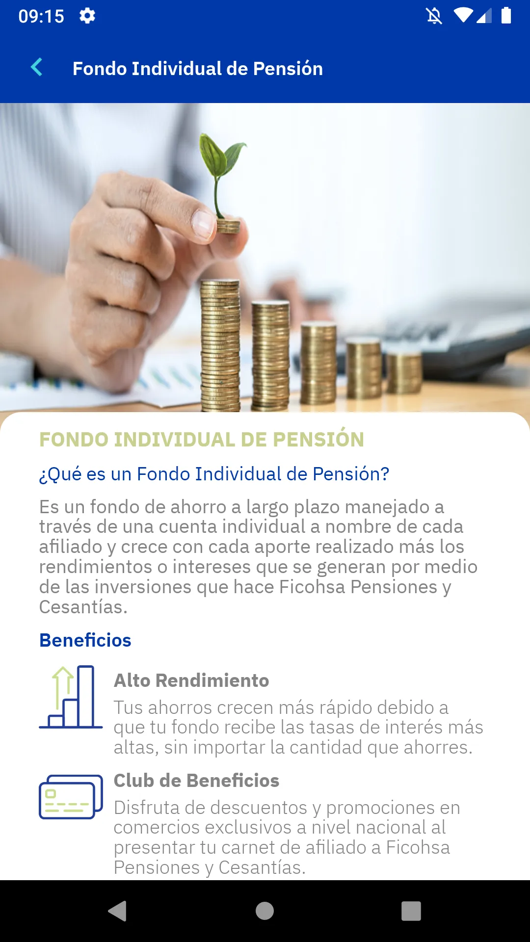 Ficohsa Pensiones y Cesantías | Indus Appstore | Screenshot