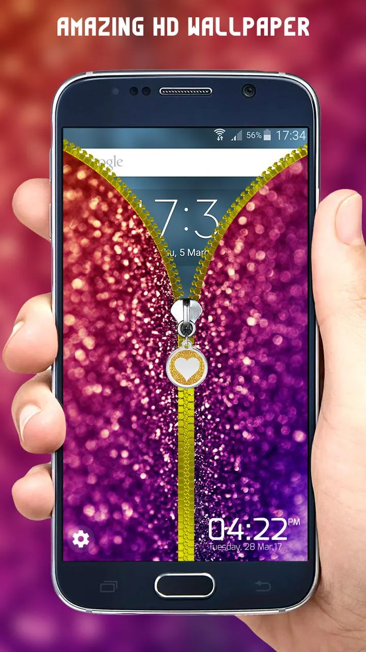 Glitter Zipper Lock Screen | Indus Appstore | Screenshot