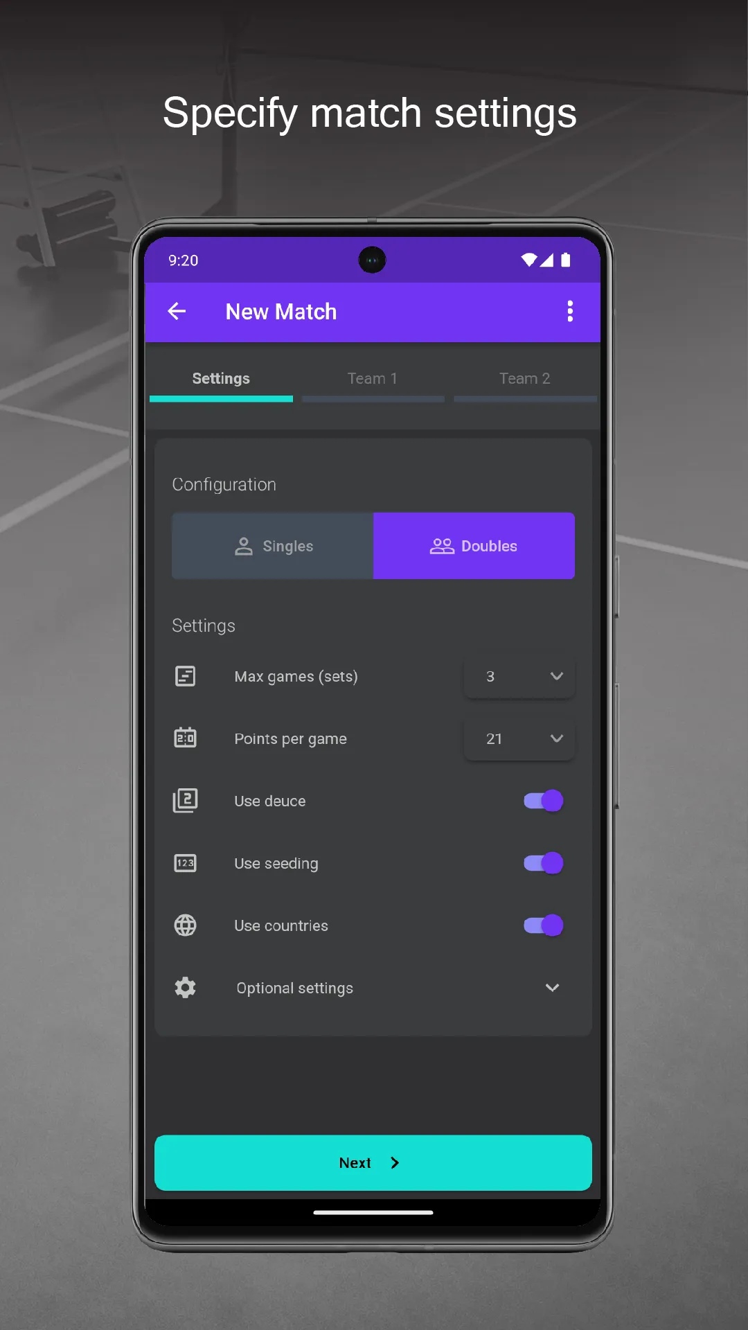 Badminton Scorer | Indus Appstore | Screenshot
