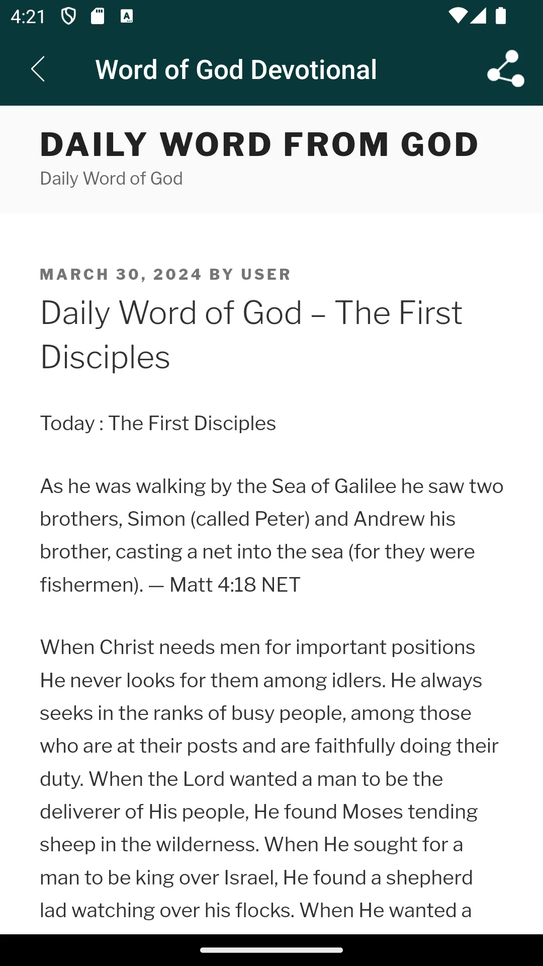 Daily Word of God Devotional | Indus Appstore | Screenshot