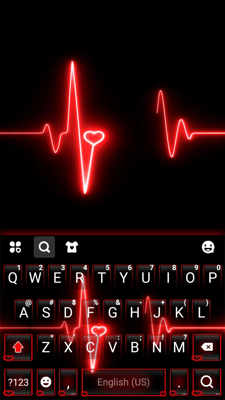 Neon Red Heartbeat Theme | Indus Appstore | Screenshot