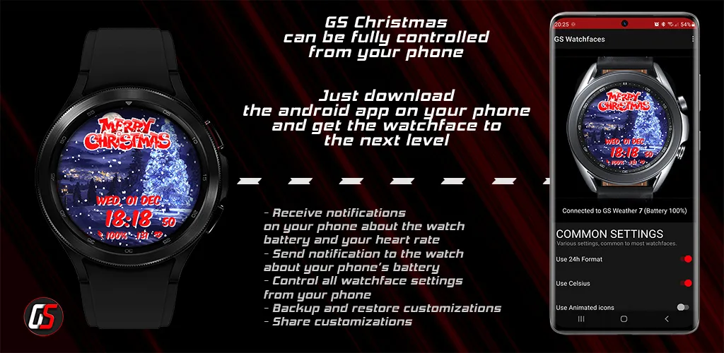 GS Christmas Watch Face | Indus Appstore | Screenshot