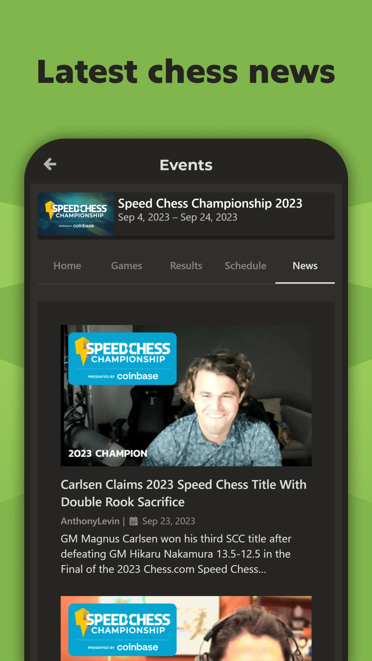 Chess Events: Games & Results | Indus Appstore | Screenshot