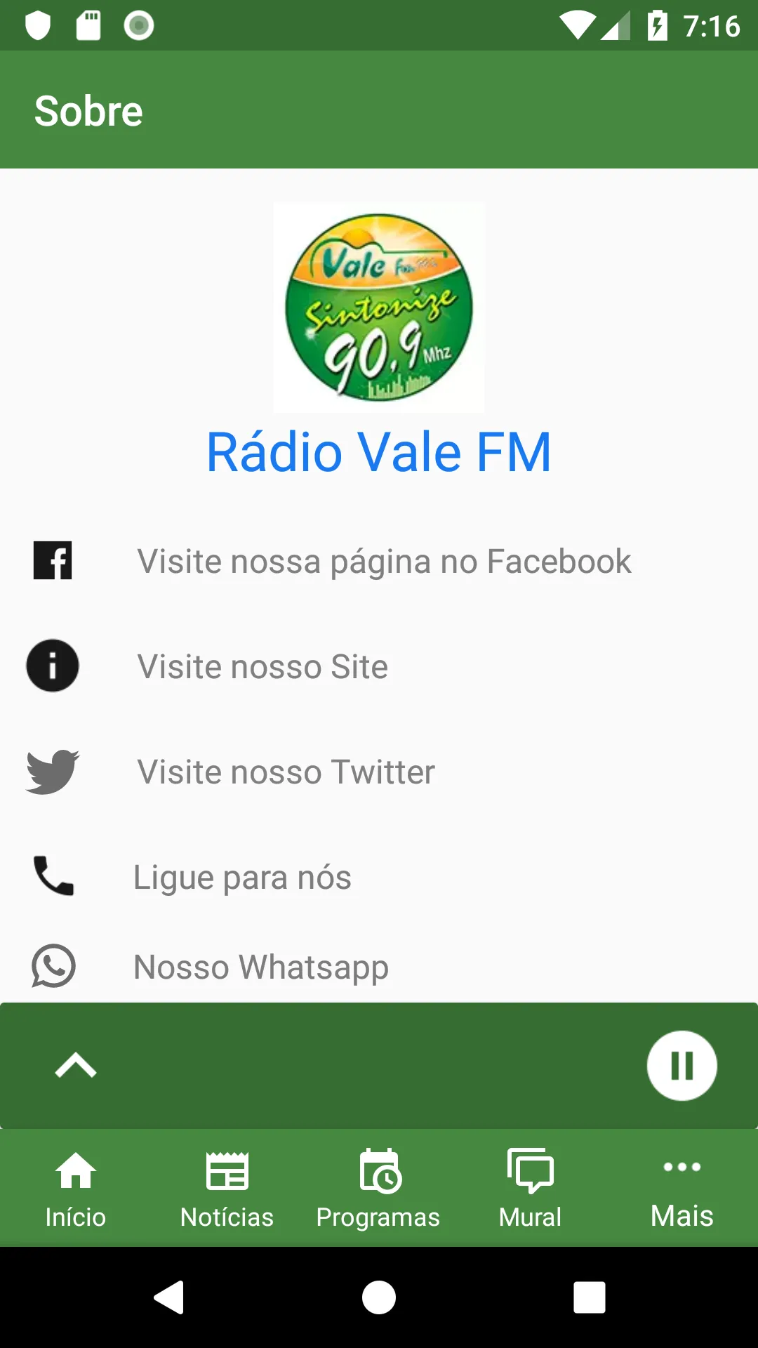 VALE FM 90,9 | Indus Appstore | Screenshot