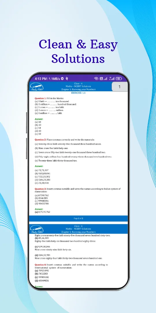 Class 6 Maths Solutions | Indus Appstore | Screenshot