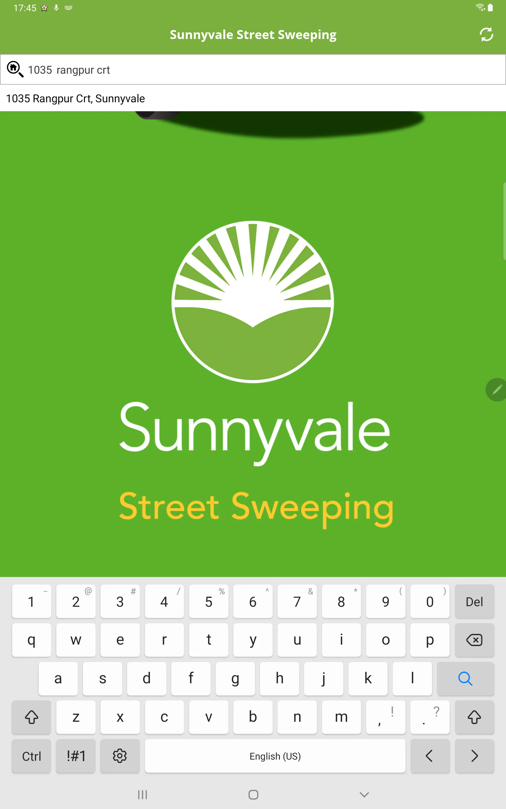 Sunnyvale Street Sweeping | Indus Appstore | Screenshot