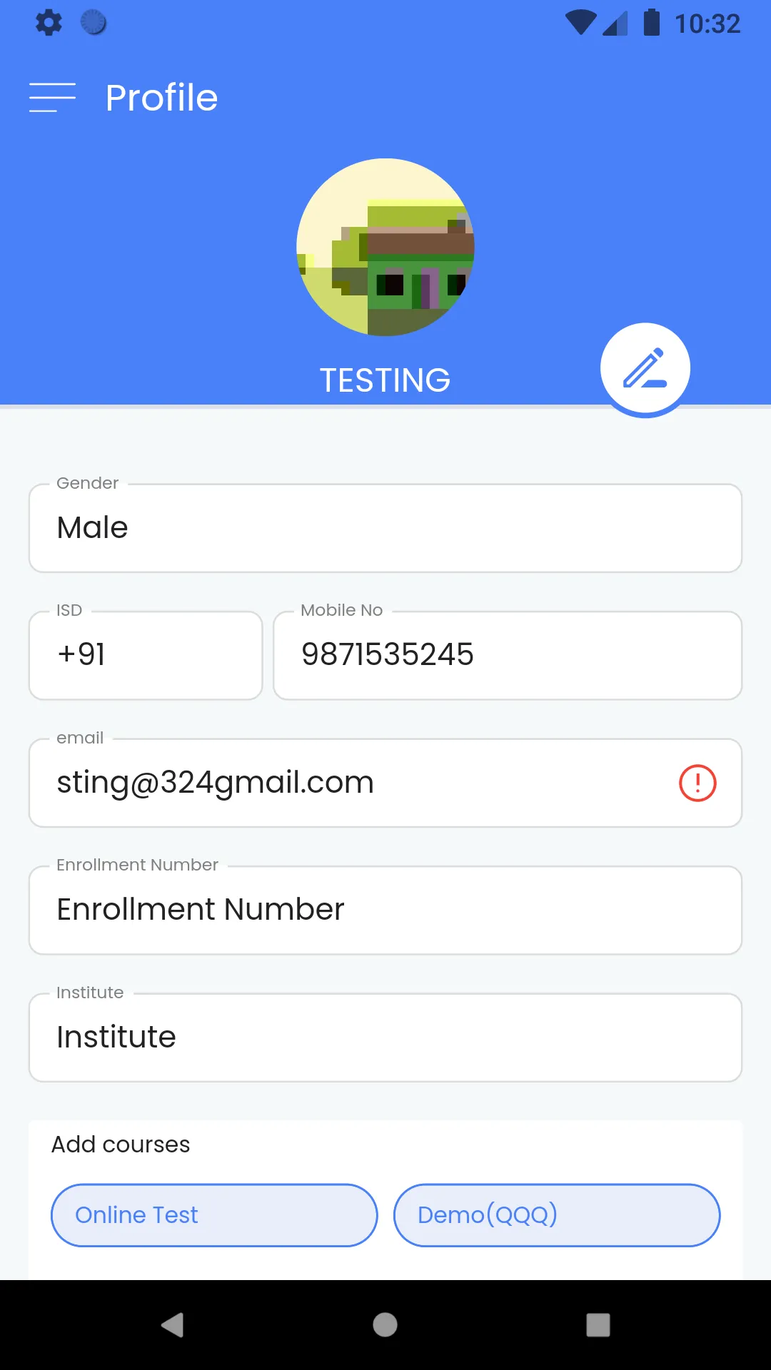 Online Exam Demo | Indus Appstore | Screenshot