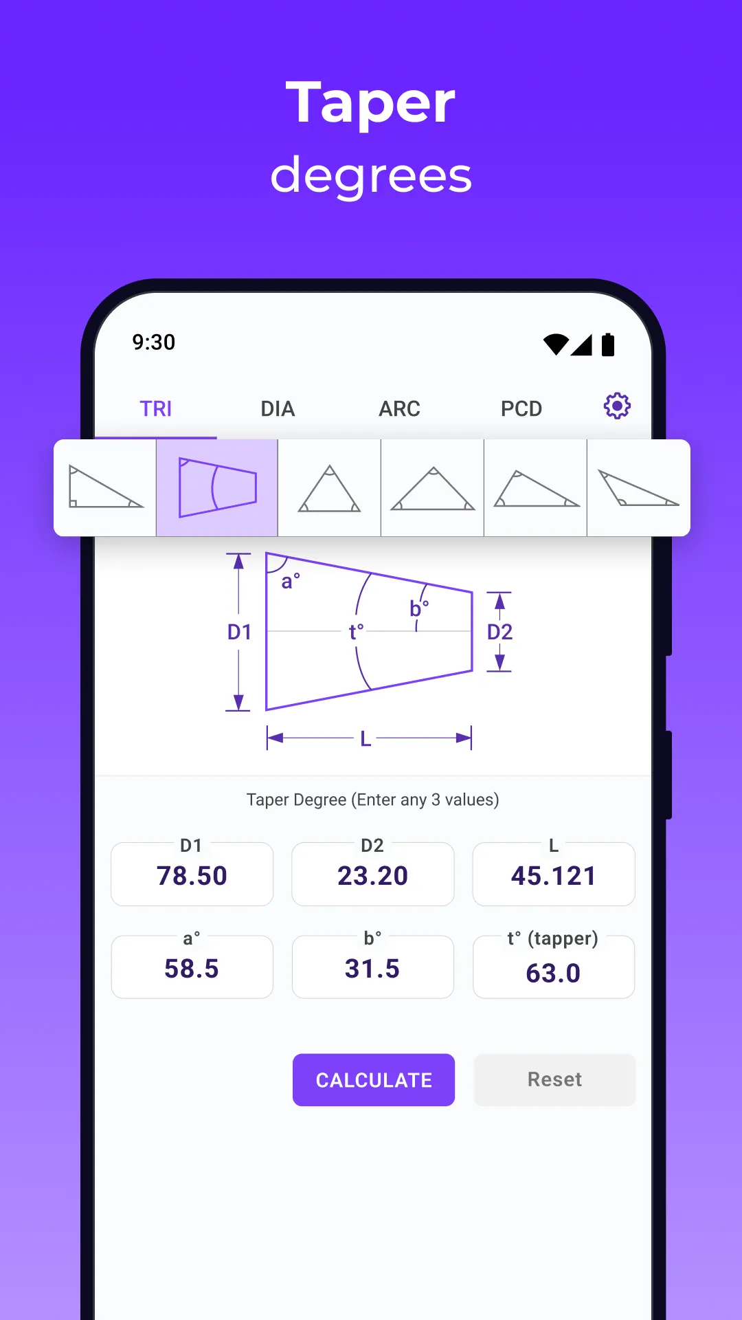 Angle Finder - Trig Calculator | Indus Appstore | Screenshot