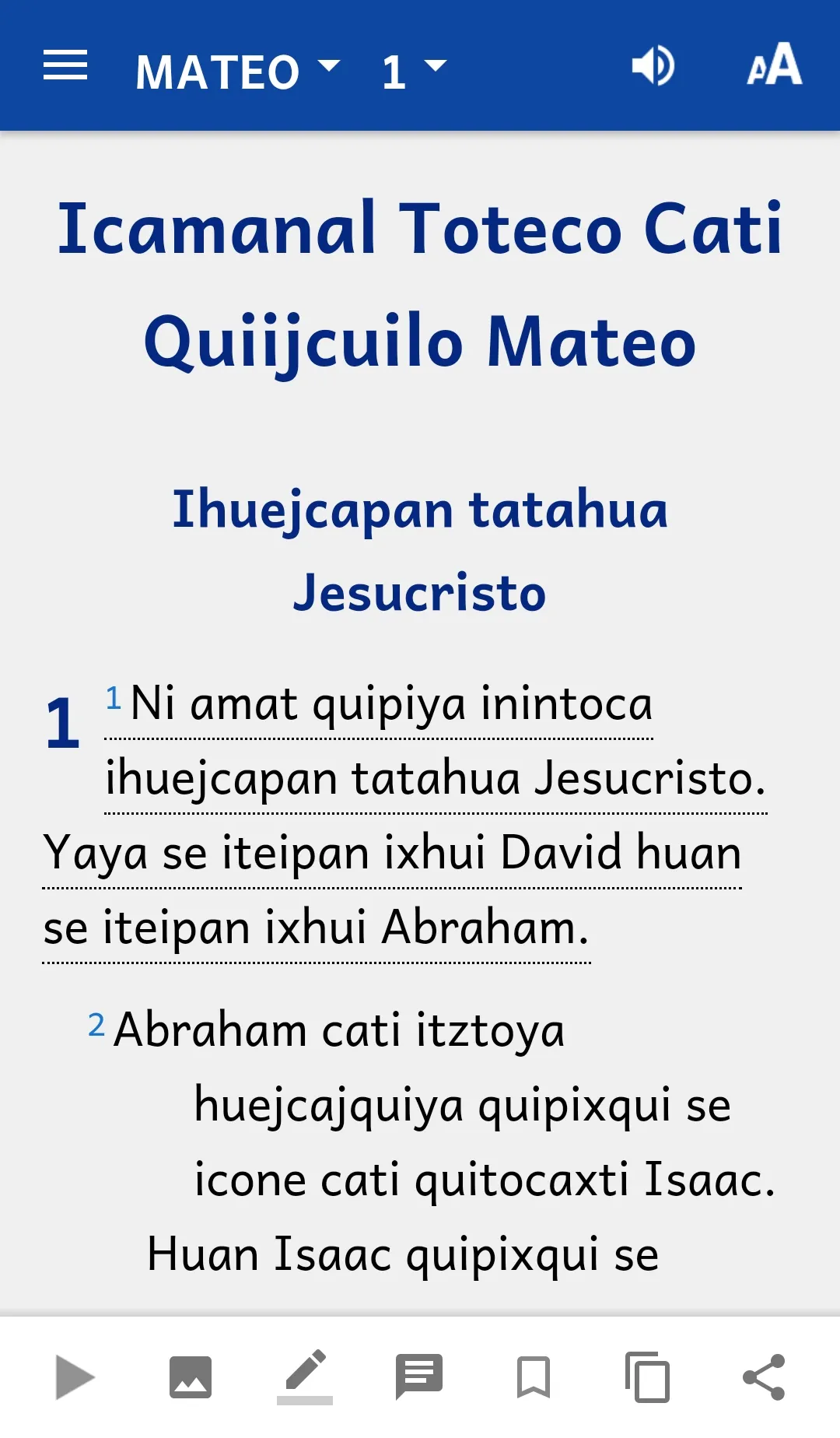 Náhuatl Huasteca Central Bible | Indus Appstore | Screenshot