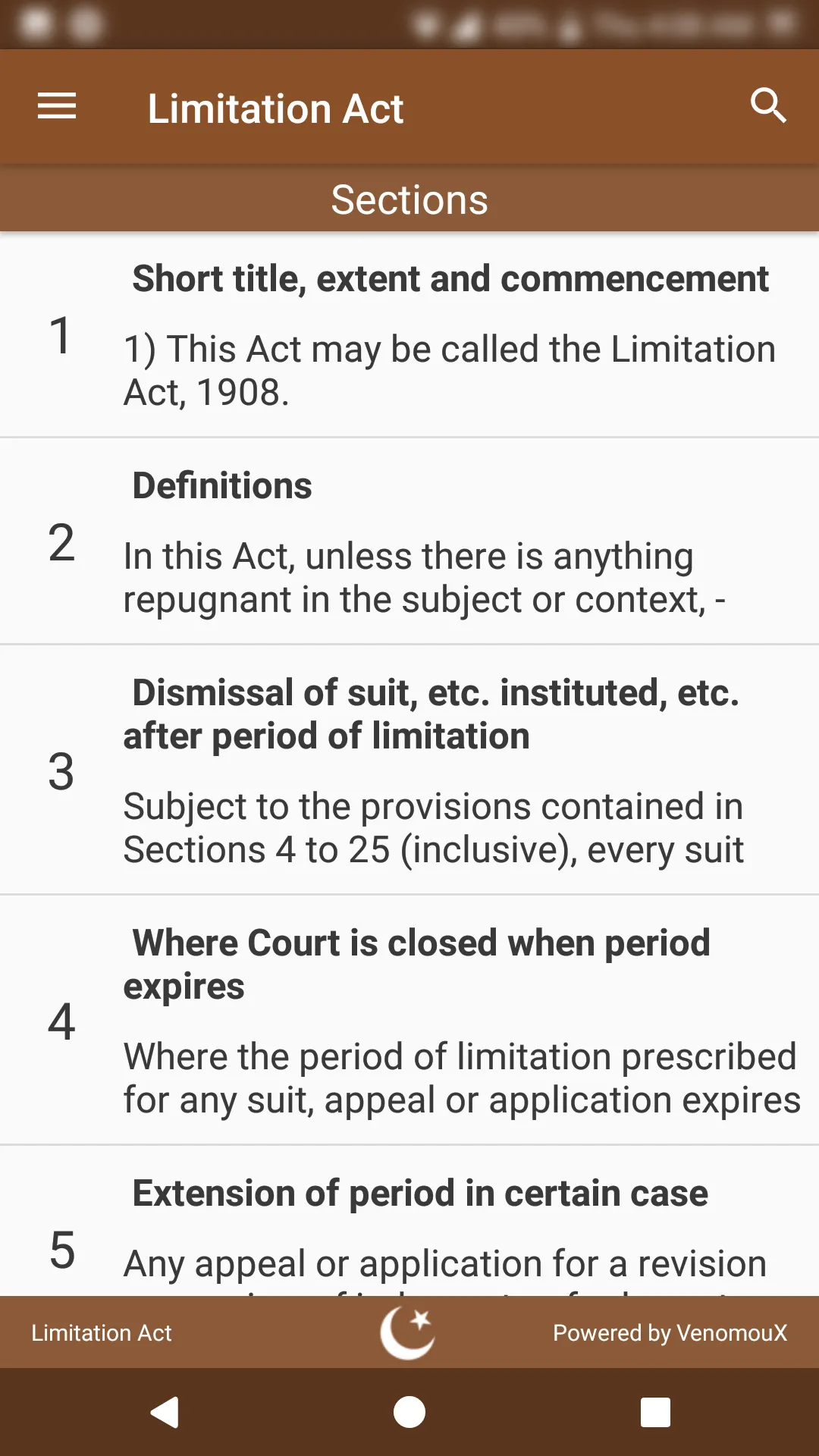 Limitation Act 1908 | Indus Appstore | Screenshot