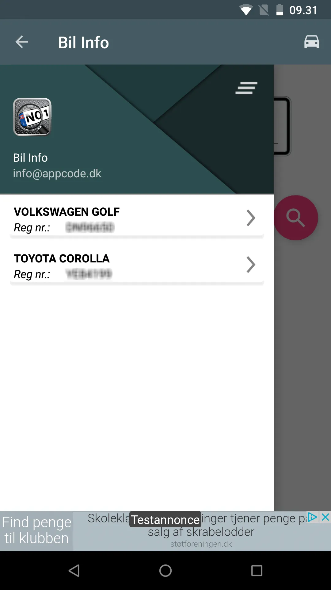 Bil Info Registreringsnummer | Indus Appstore | Screenshot