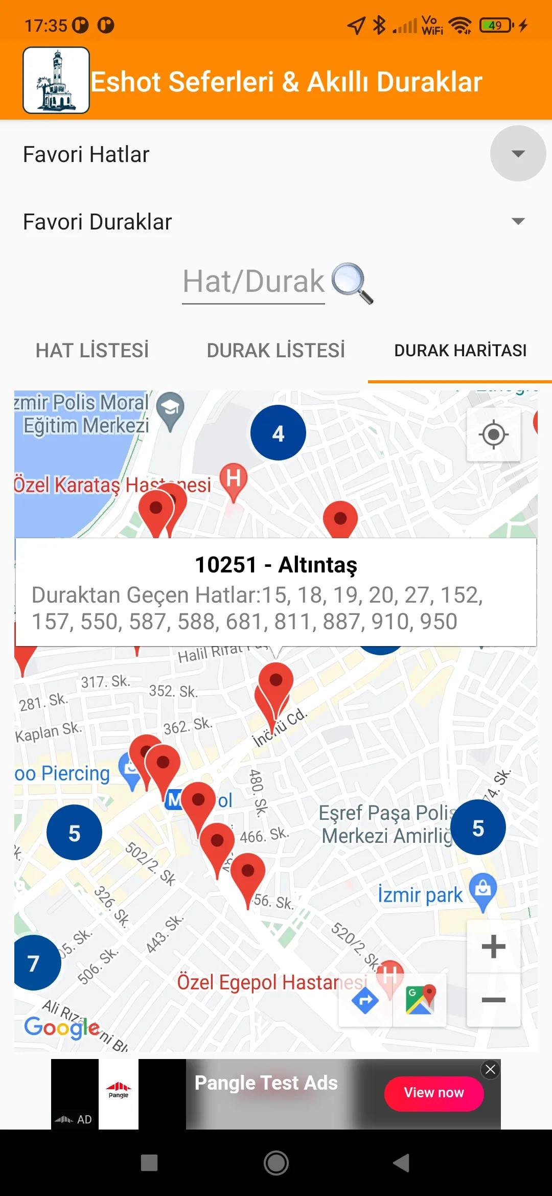 İzmir Akıllı Durak / Otobüs | Indus Appstore | Screenshot