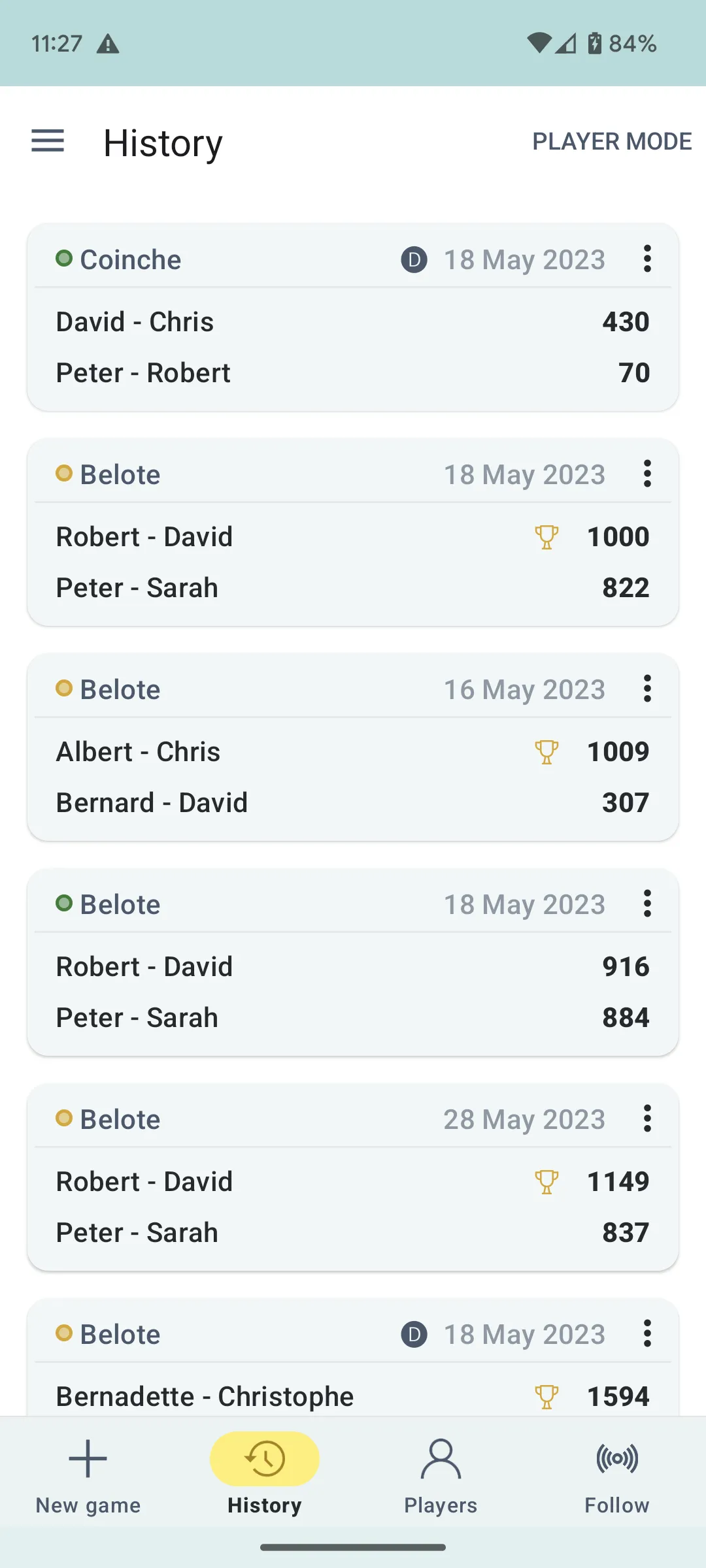 Belote Score | Indus Appstore | Screenshot