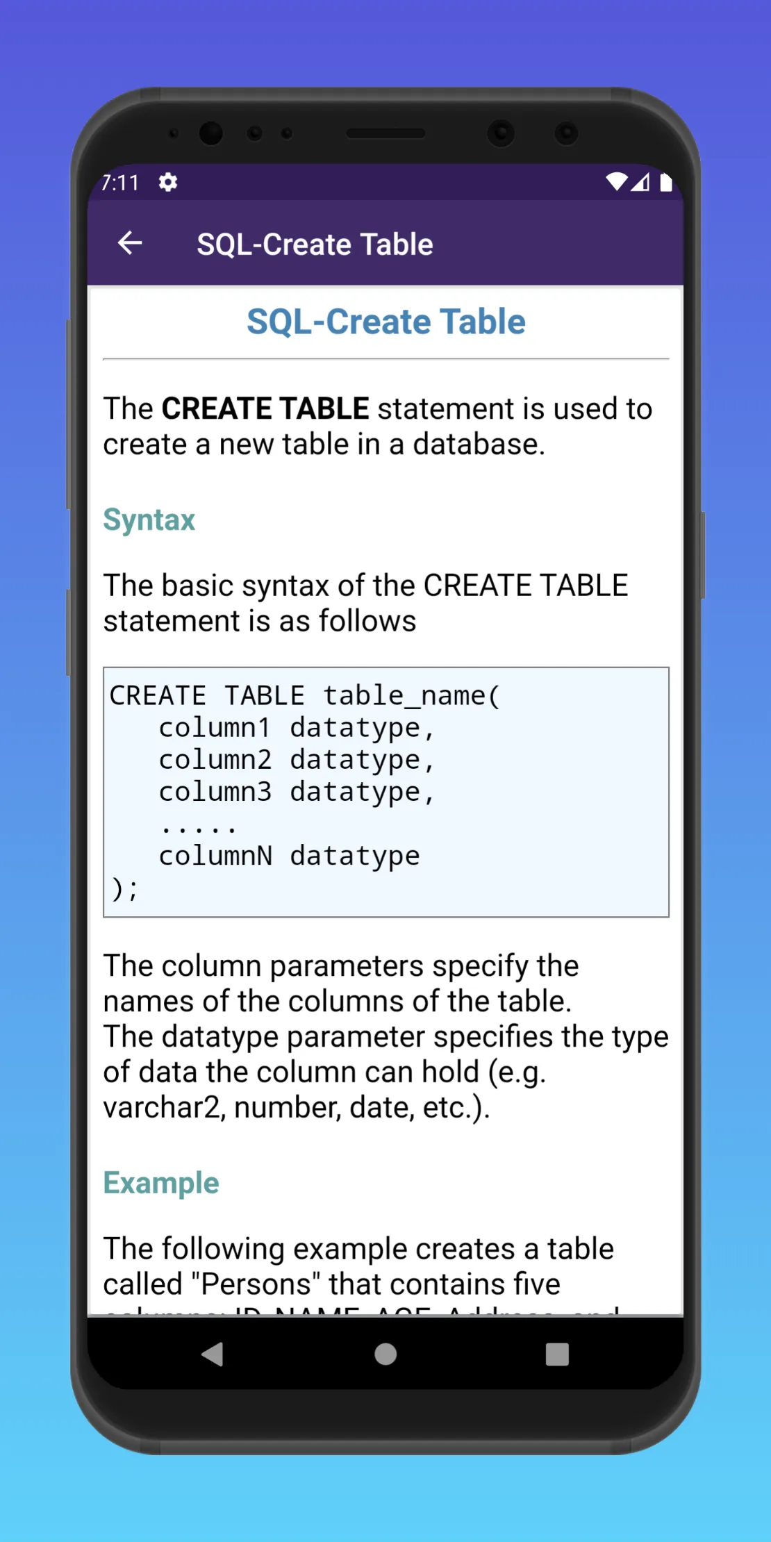 SQL and PL/SQL Tutorial | Indus Appstore | Screenshot