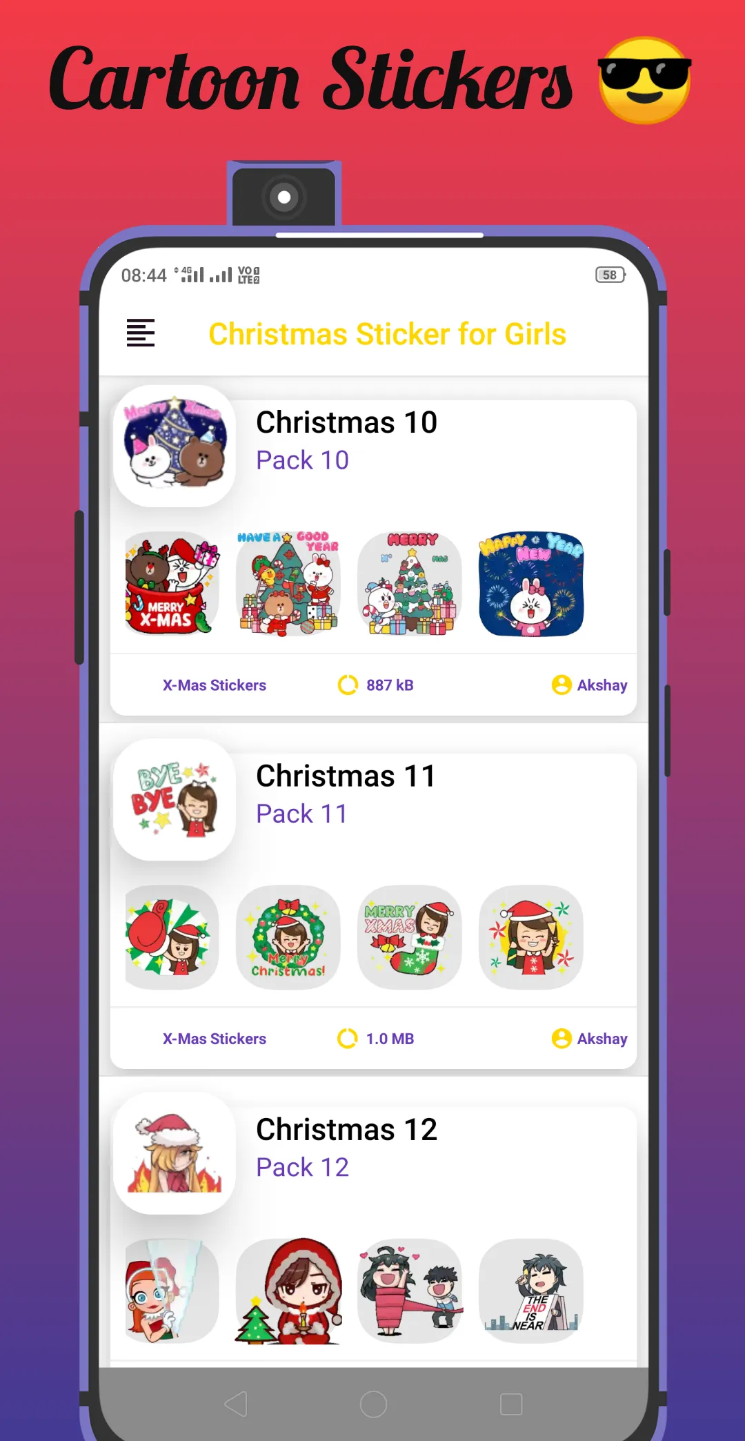 Christmas Sticker for Girls | Indus Appstore | Screenshot