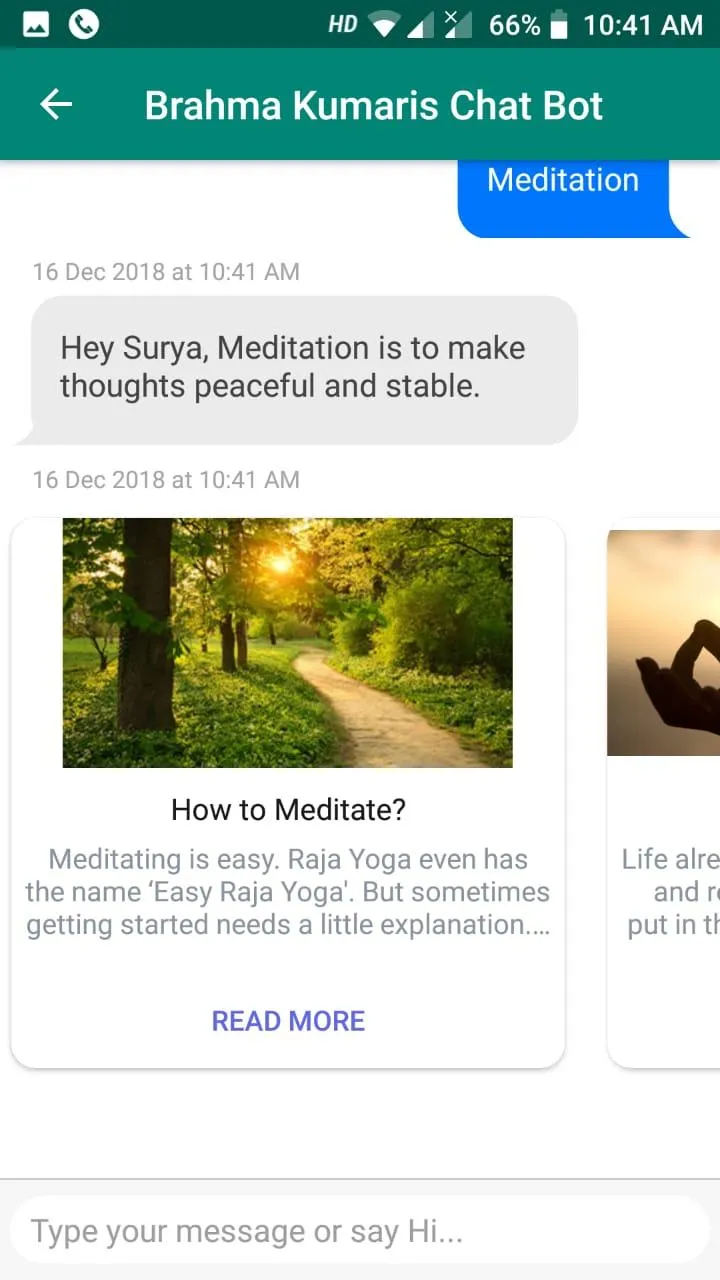 Brahma Kumaris Chat Bot | Indus Appstore | Screenshot