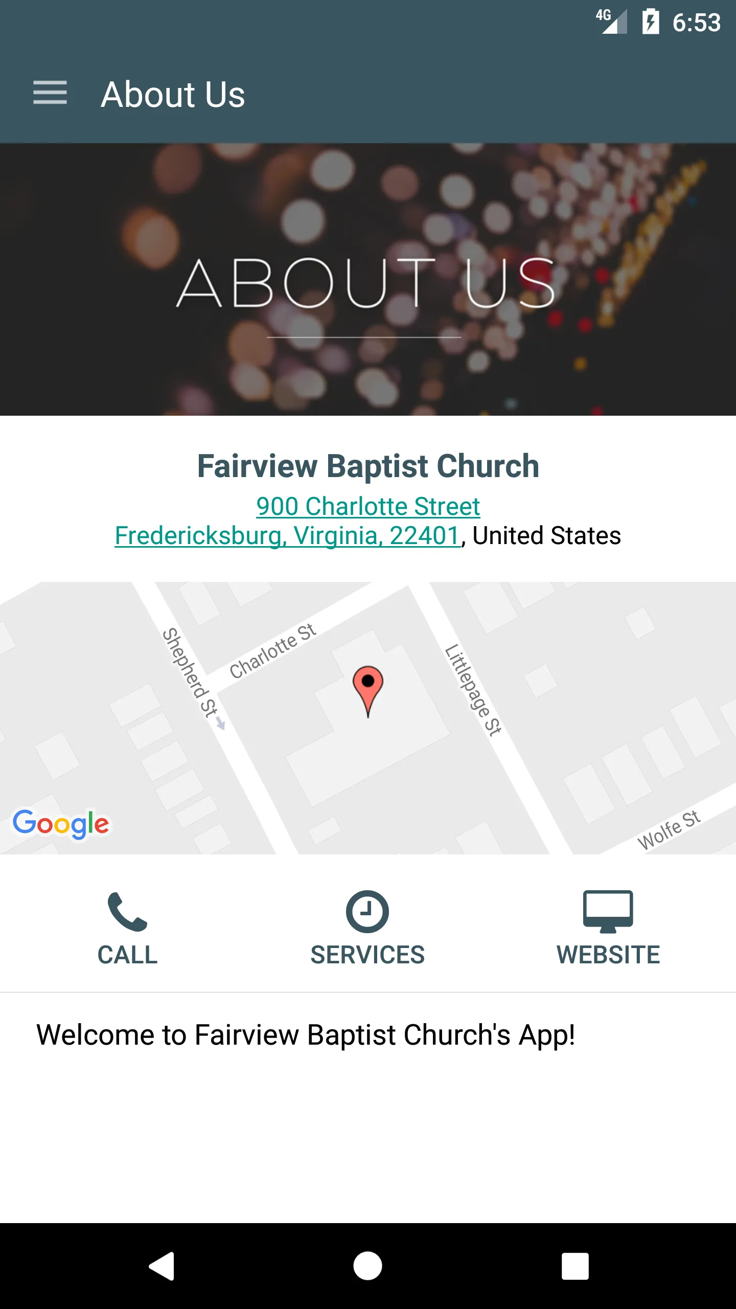 Fairview Baptist @FXBG | Indus Appstore | Screenshot