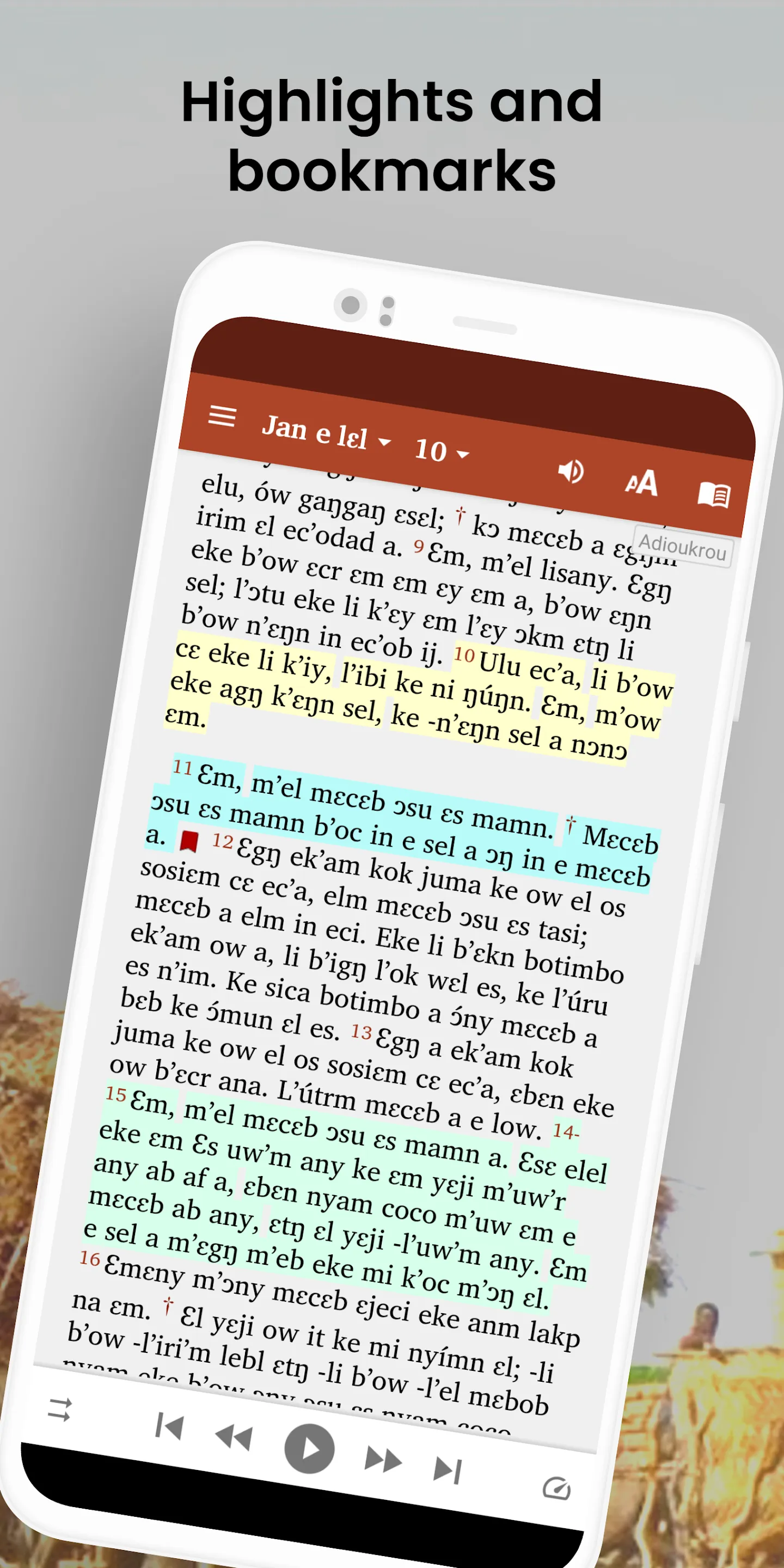 Bible in Adioukrou: NT + audio | Indus Appstore | Screenshot