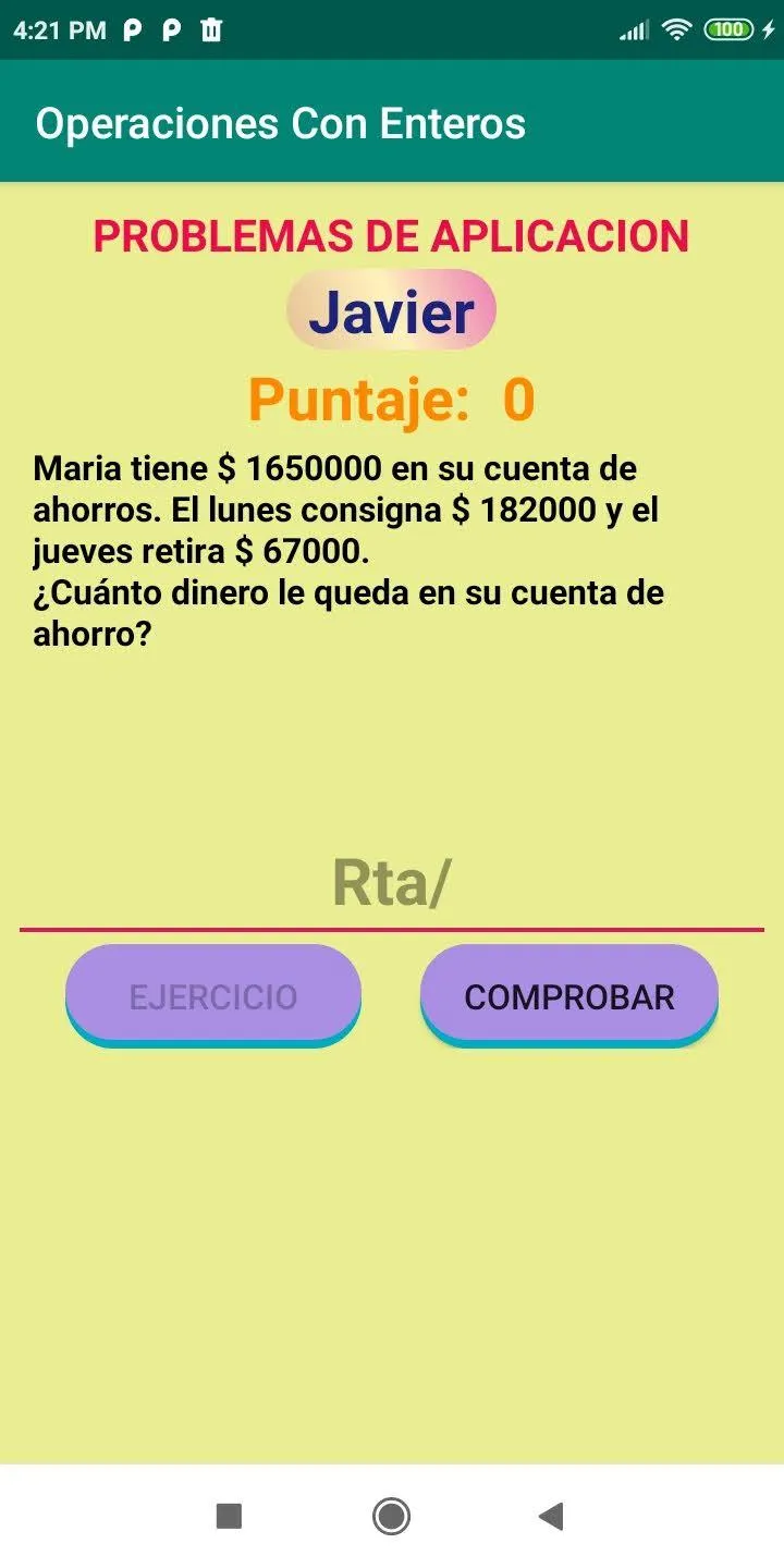 Operaciones Con Enteros | Indus Appstore | Screenshot