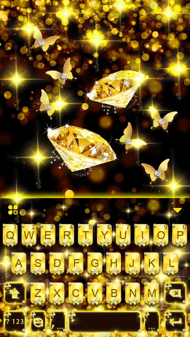 Golden Diamonds Keyboard Backg | Indus Appstore | Screenshot