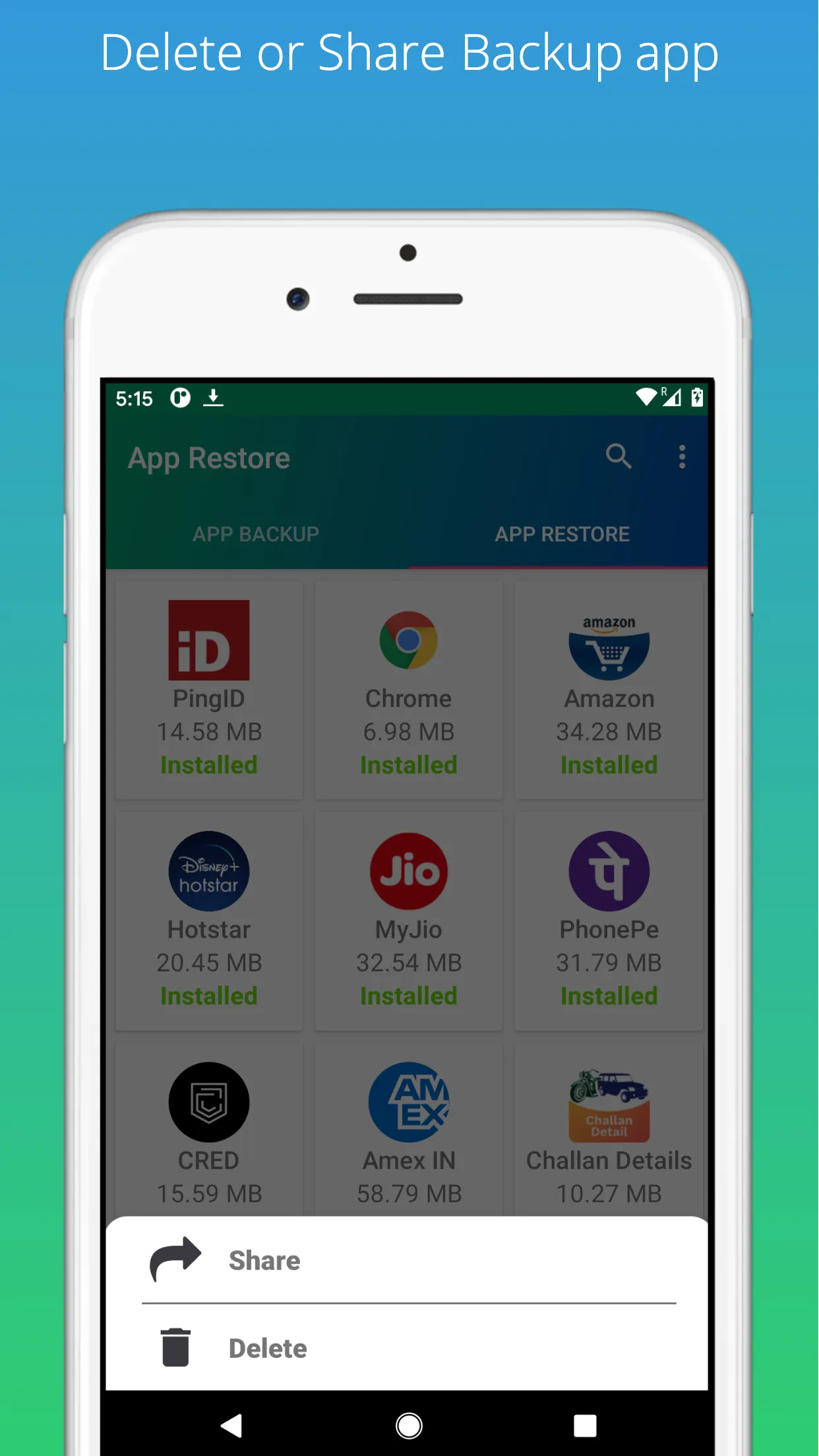 App Backup and Restore | Indus Appstore | Screenshot