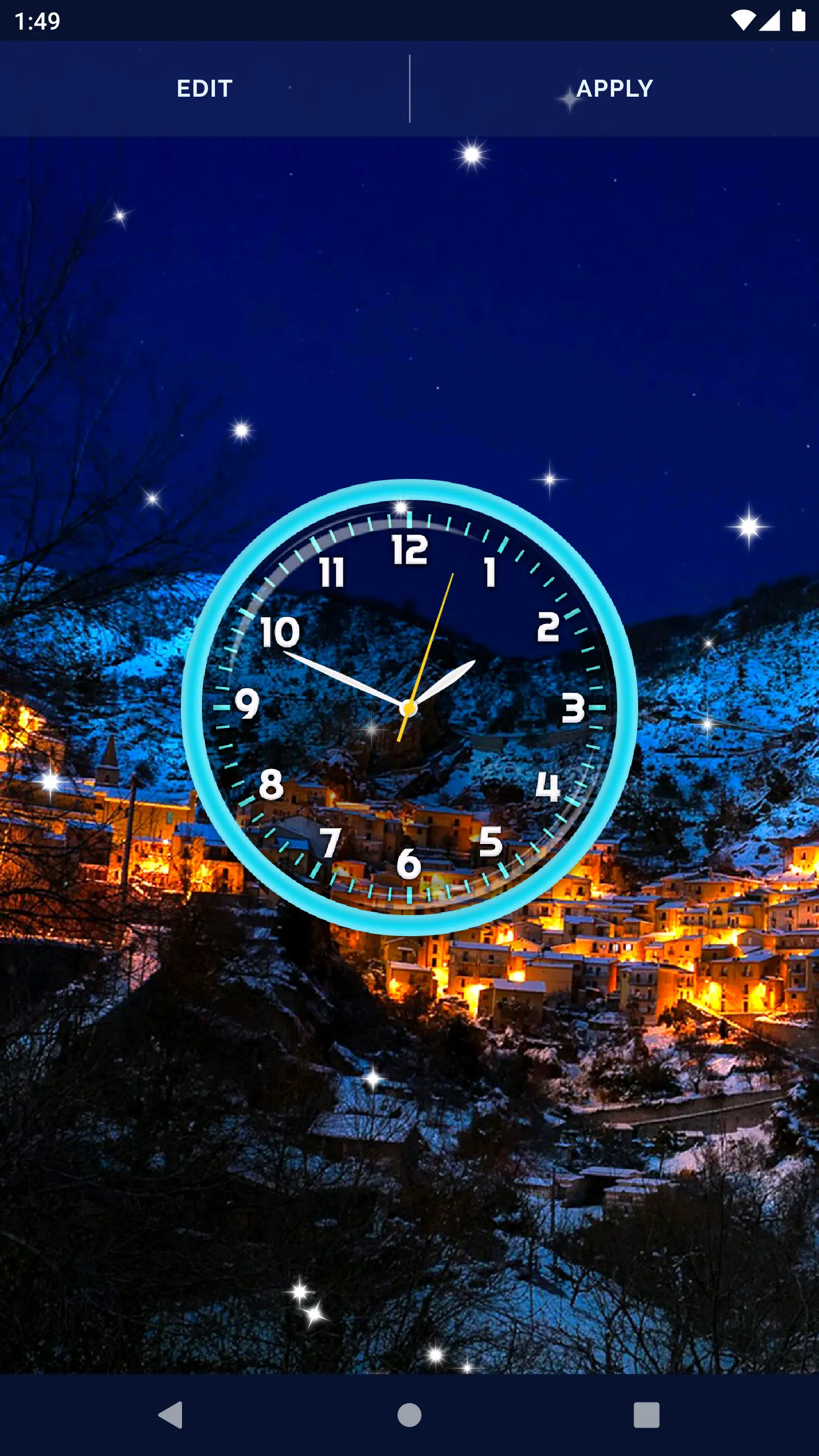 Night Sky Clock Live Wallpaper | Indus Appstore | Screenshot