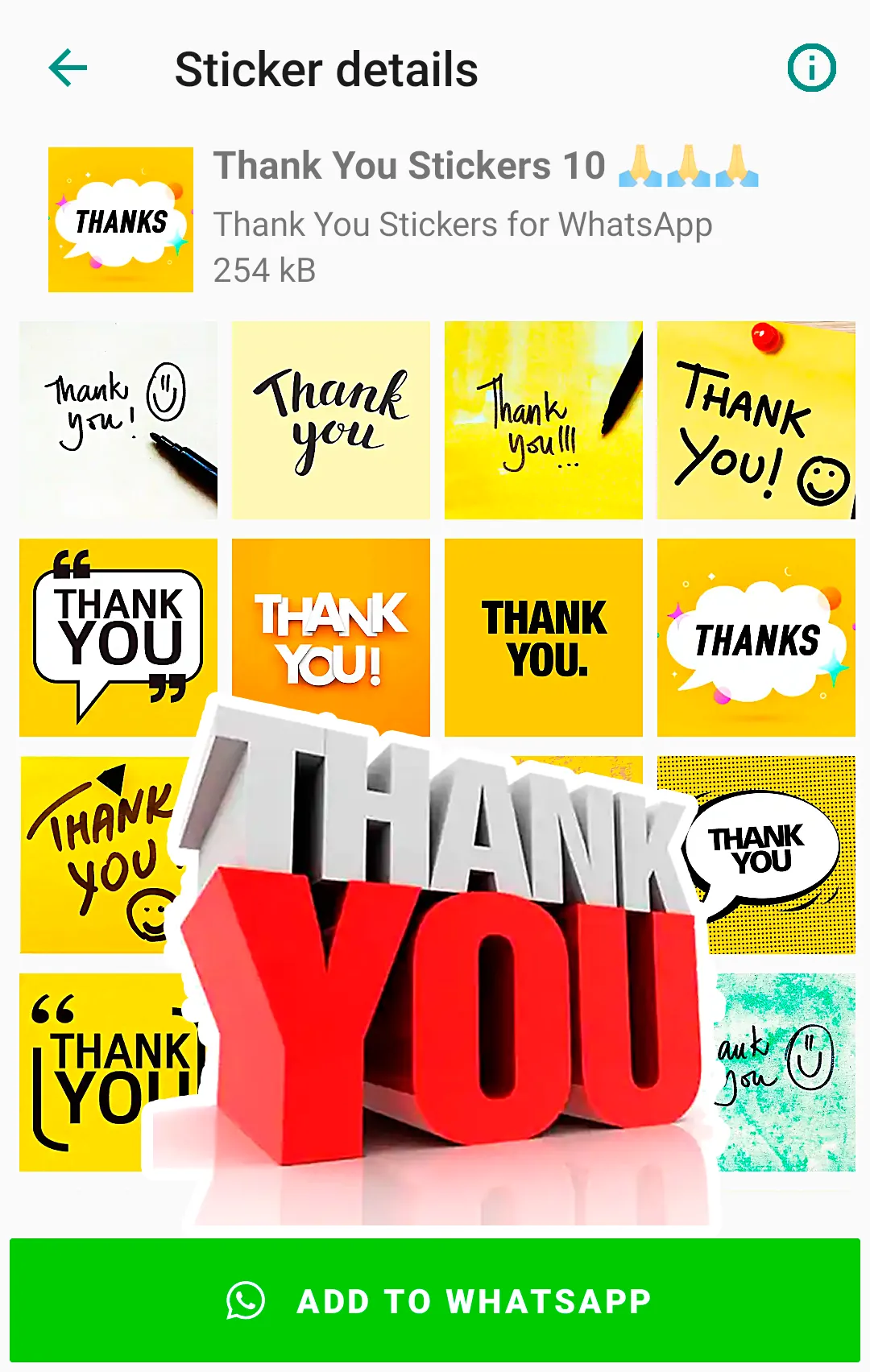 Thank You Sticker for WhatsApp | Indus Appstore | Screenshot