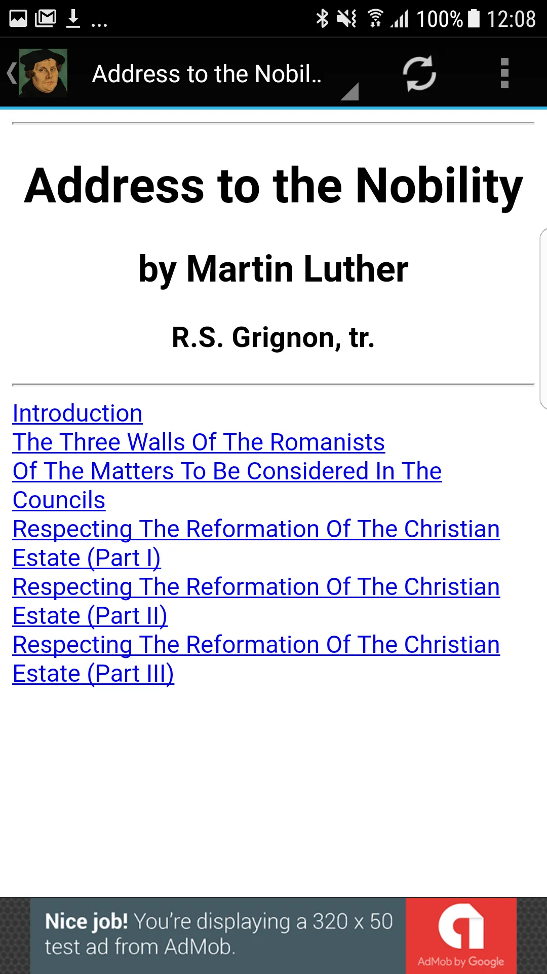 Writings of Martin Luther | Indus Appstore | Screenshot