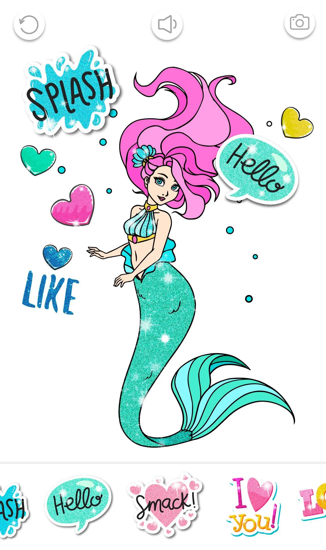 Mermaid Coloring Page Glitter | Indus Appstore | Screenshot