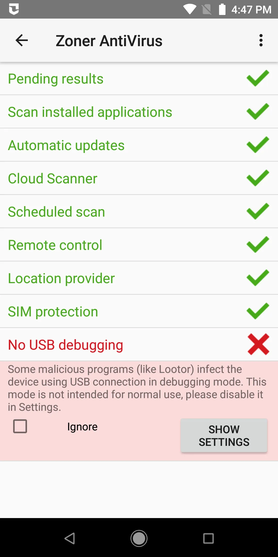 Zoner AntiVirus | Indus Appstore | Screenshot