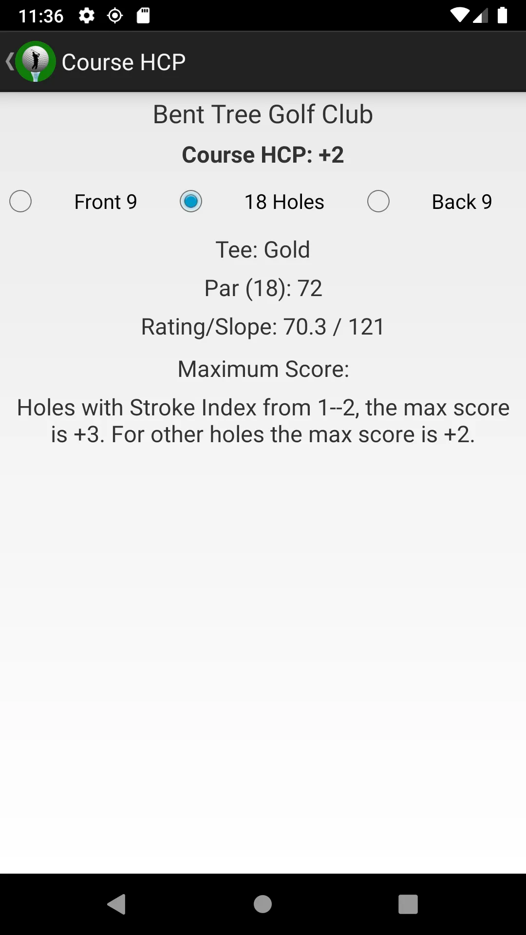 Golf Handicap Calculator | Indus Appstore | Screenshot