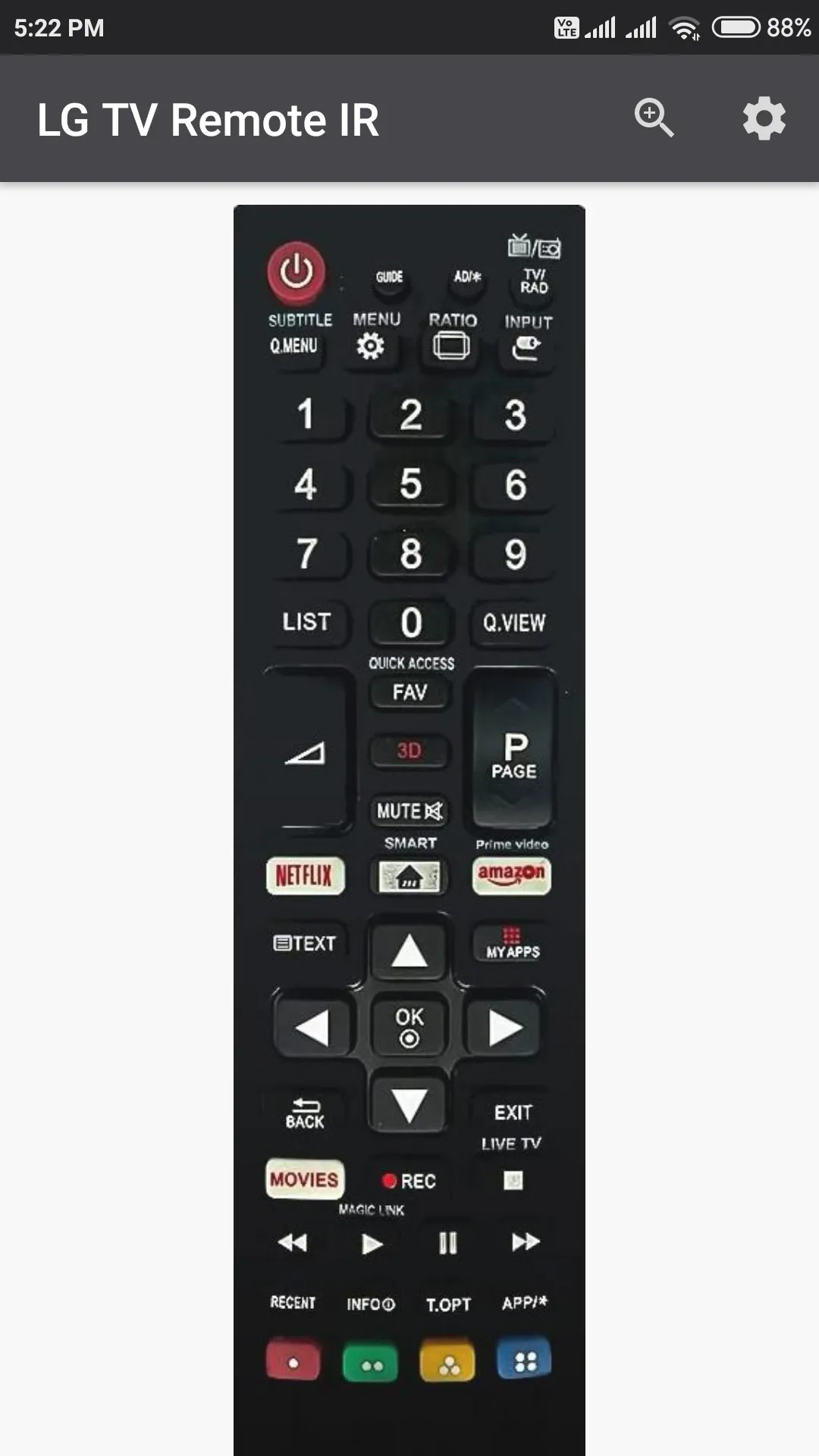 LG TV Remote IR | Indus Appstore | Screenshot